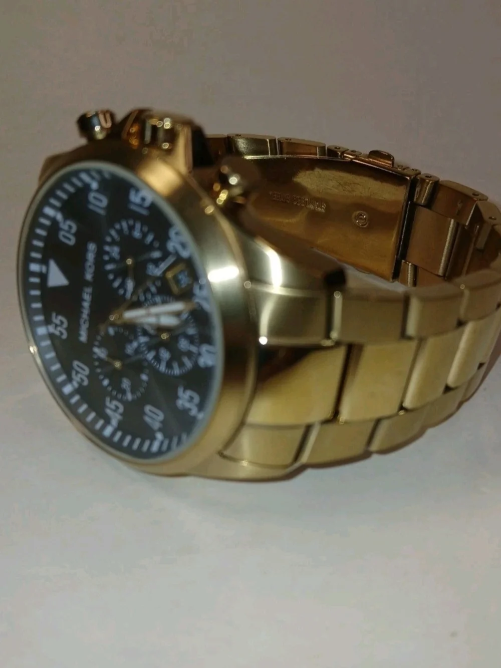 Michael Kors MK8361 Gage Black Dial Gold Tone Stainless Chronograph Men's Watch